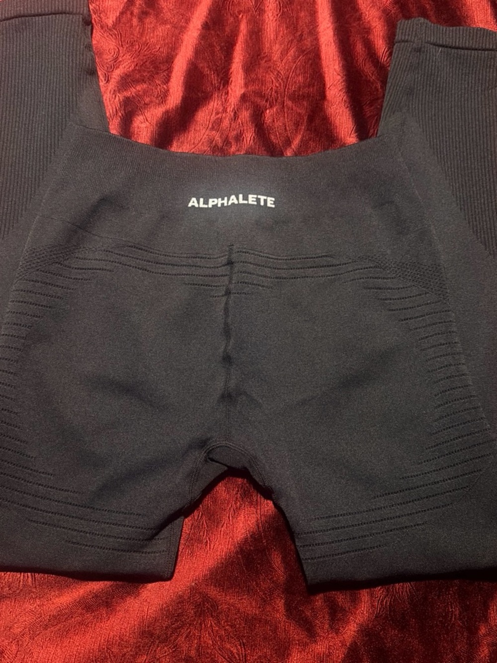 Alphalete Black Shorts with Red Accent